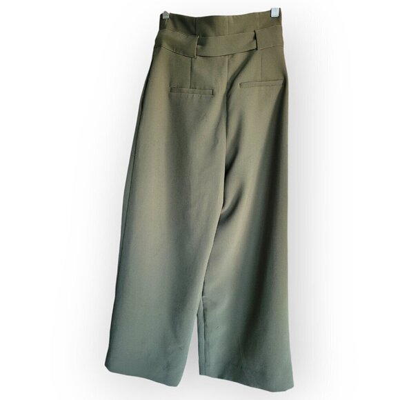 Belted Wide-Leg Palazzo Pants in Olive by H&M - Picture 4 of 11